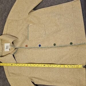 BDG Urban Outfitters Light Tan Jacket with Multicolor Buttons